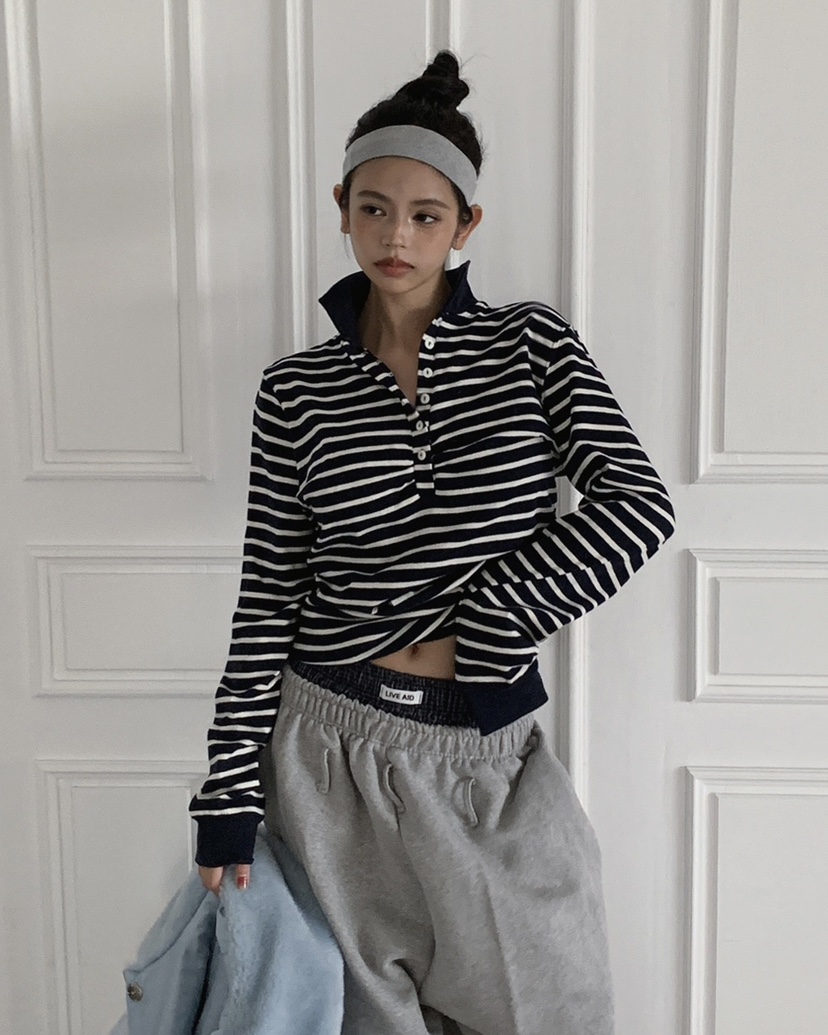 LIVE AID-P韓國代購㊣女士新品25秋冬熱賣人氣推薦長袖T恤LIVE AID-P長袖T恤