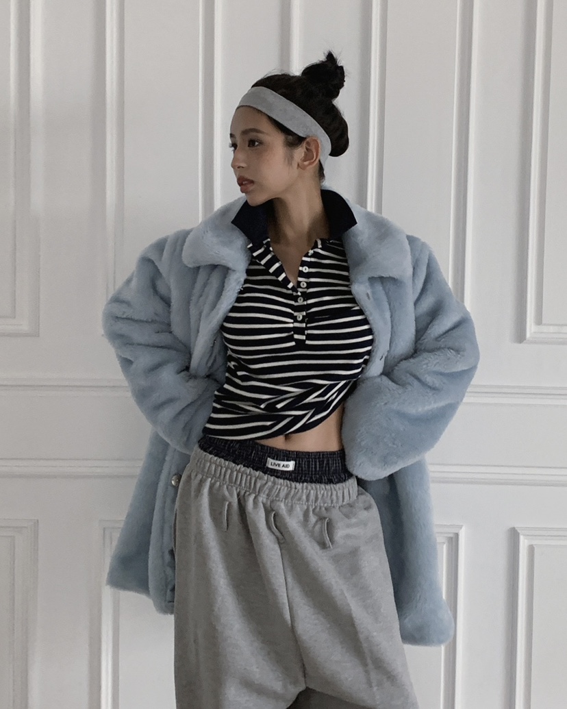 LIVE AID-P韓國代購㊣女士新品25秋冬熱賣人氣推薦長袖T恤LIVE AID-P長袖T恤