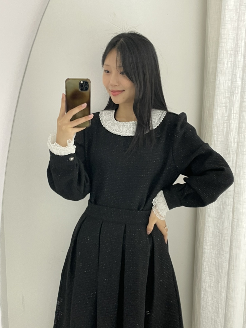 ANNA VERRY-P韓國代購㊣女士新款熱賣推薦25秋冬襯衫蕾絲衫ANNA VERRY-P襯衫/蕾絲衫