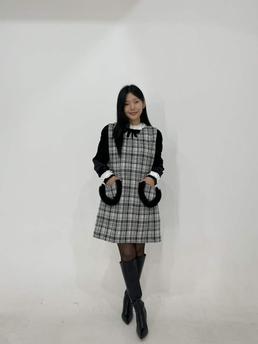 ANNA VERRY-P韓國直郵㊣女裝新款推薦時尚25秋冬連衣裙口袋ANNA VERRY-P連衣裙