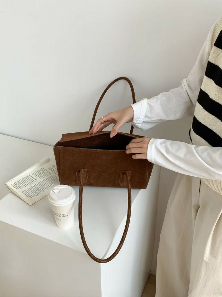 TROUVAILLE東大門㊣代購女裝新品人氣時尚休閑單肩斜跨包麂皮TROUVAILLE單肩/斜跨包