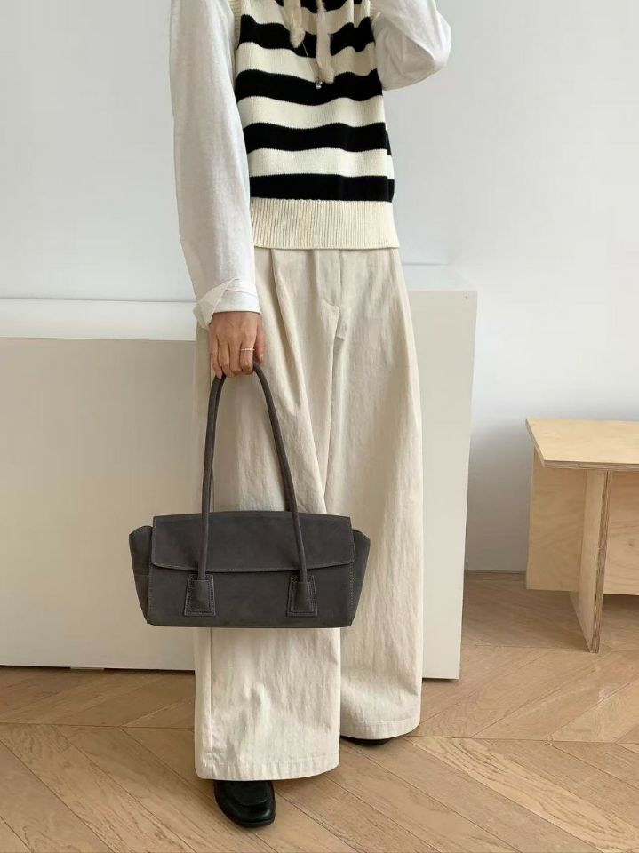 TROUVAILLE東大門㊣代購女裝新品人氣時尚休閑單肩斜跨包麂皮TROUVAILLE單肩/斜跨包