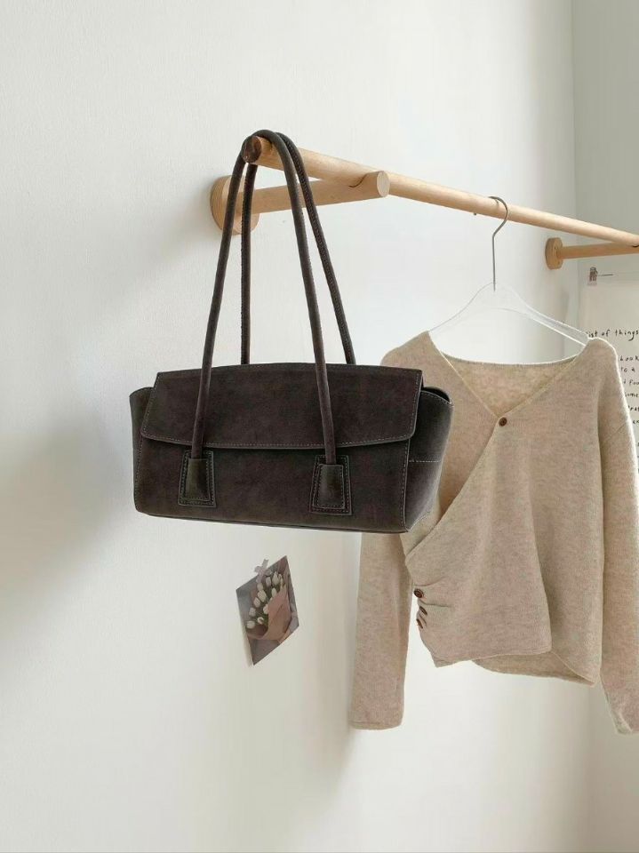 TROUVAILLE東大門㊣代購女裝新品人氣時尚休閑單肩斜跨包麂皮TROUVAILLE單肩/斜跨包