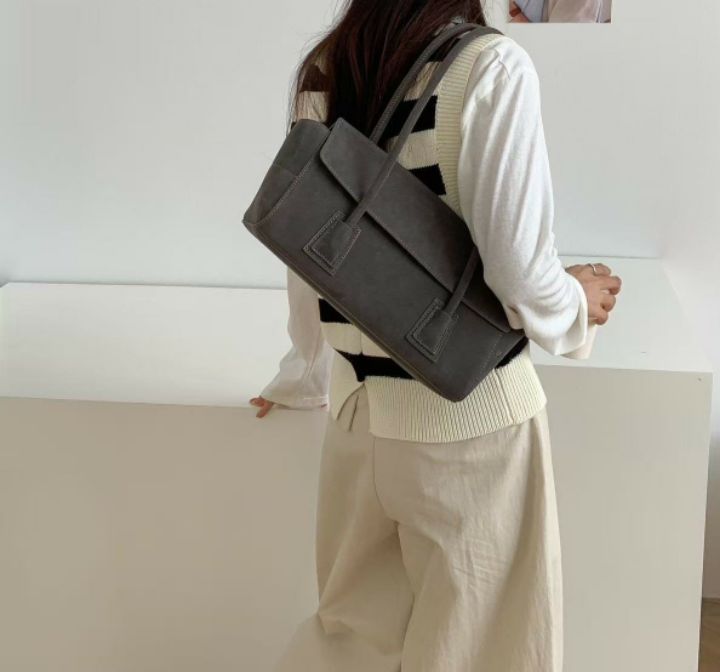 TROUVAILLE東大門㊣代購女裝新品人氣時尚休閑單肩斜跨包麂皮TROUVAILLE單肩/斜跨包