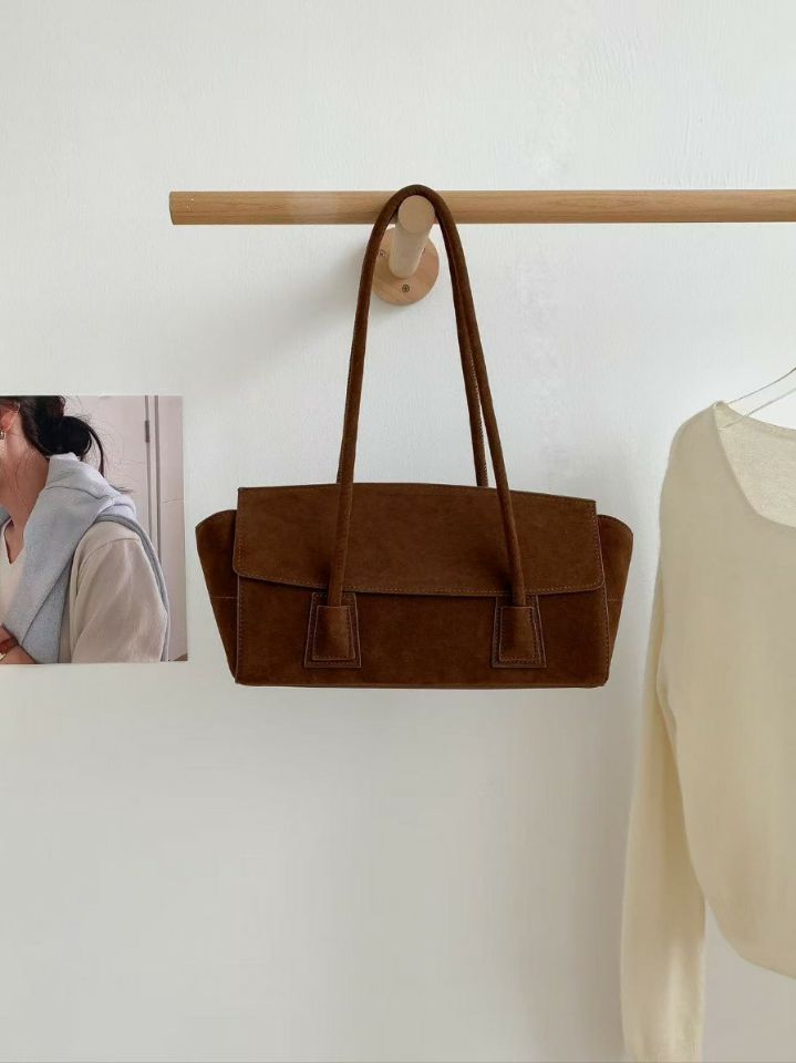 TROUVAILLE東大門㊣代購女裝新品人氣時尚休閑單肩斜跨包麂皮TROUVAILLE單肩/斜跨包圖色2