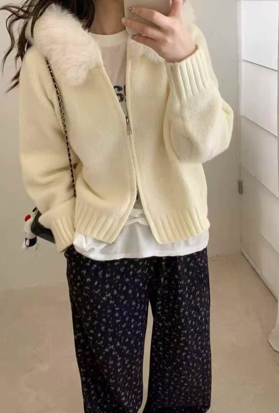 OLA韓國直郵㊣女裝新品休閑人氣時尚推薦熱賣針織衫連帽衫貂絨mellor/OLA針織衫