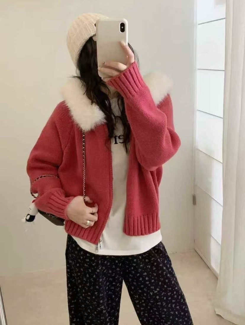 OLA韓國直郵㊣女裝新品休閑人氣時尚推薦熱賣針織衫連帽衫貂絨mellor/OLA針織衫