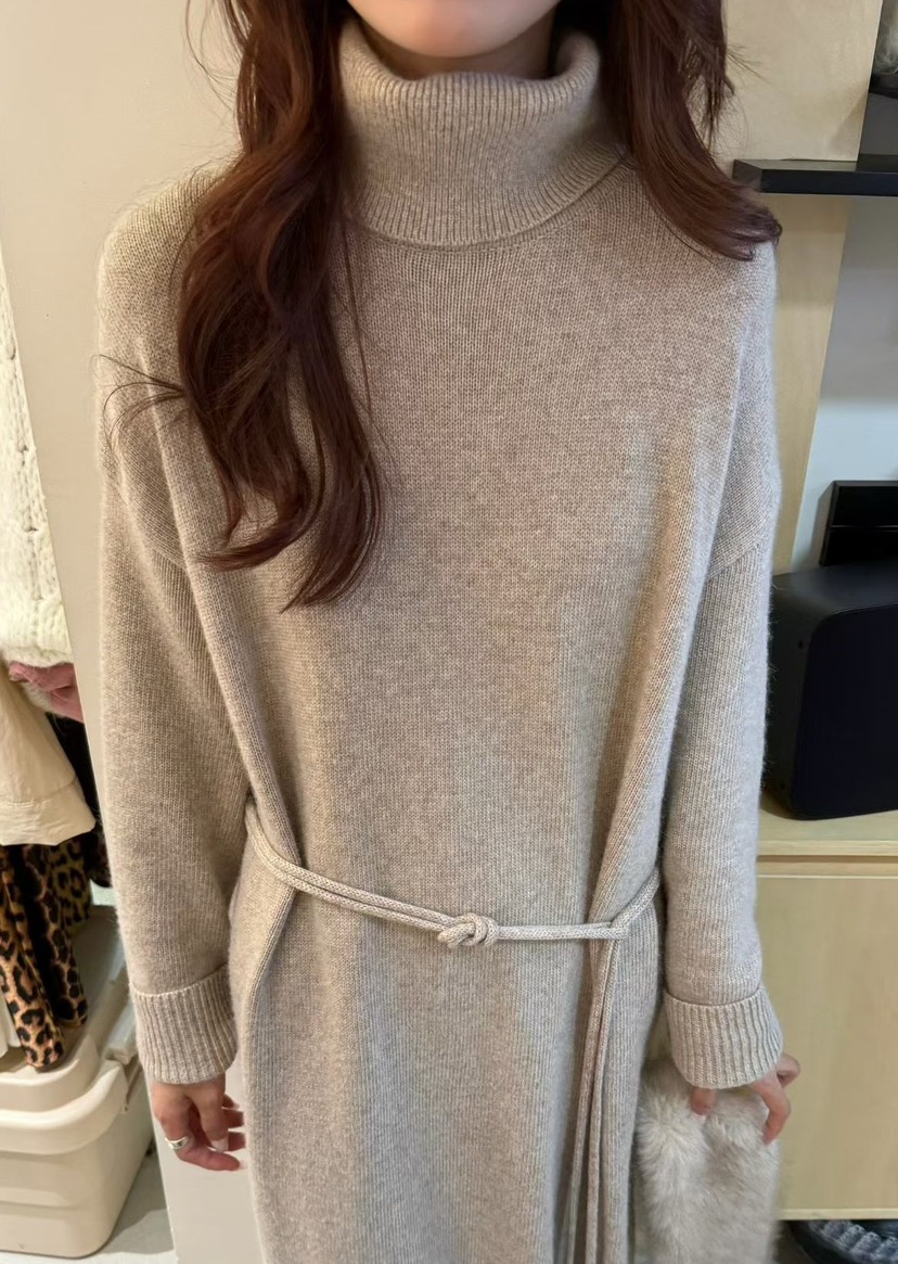 OLA東大門㊣直郵女士新款職業時尚25秋冬休閑推薦連衣裙高領mellor/OLA連衣裙