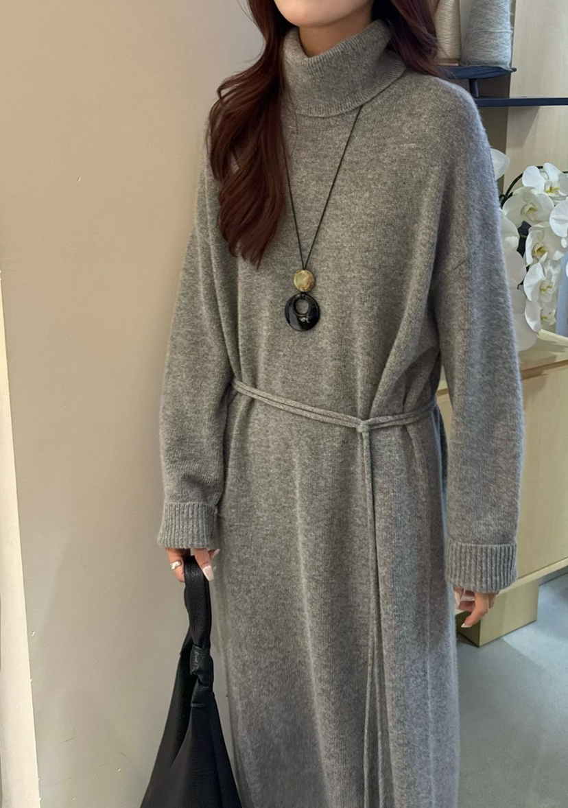 OLA東大門㊣直郵女士新款職業時尚25秋冬休閑推薦連衣裙高領mellor/OLA連衣裙