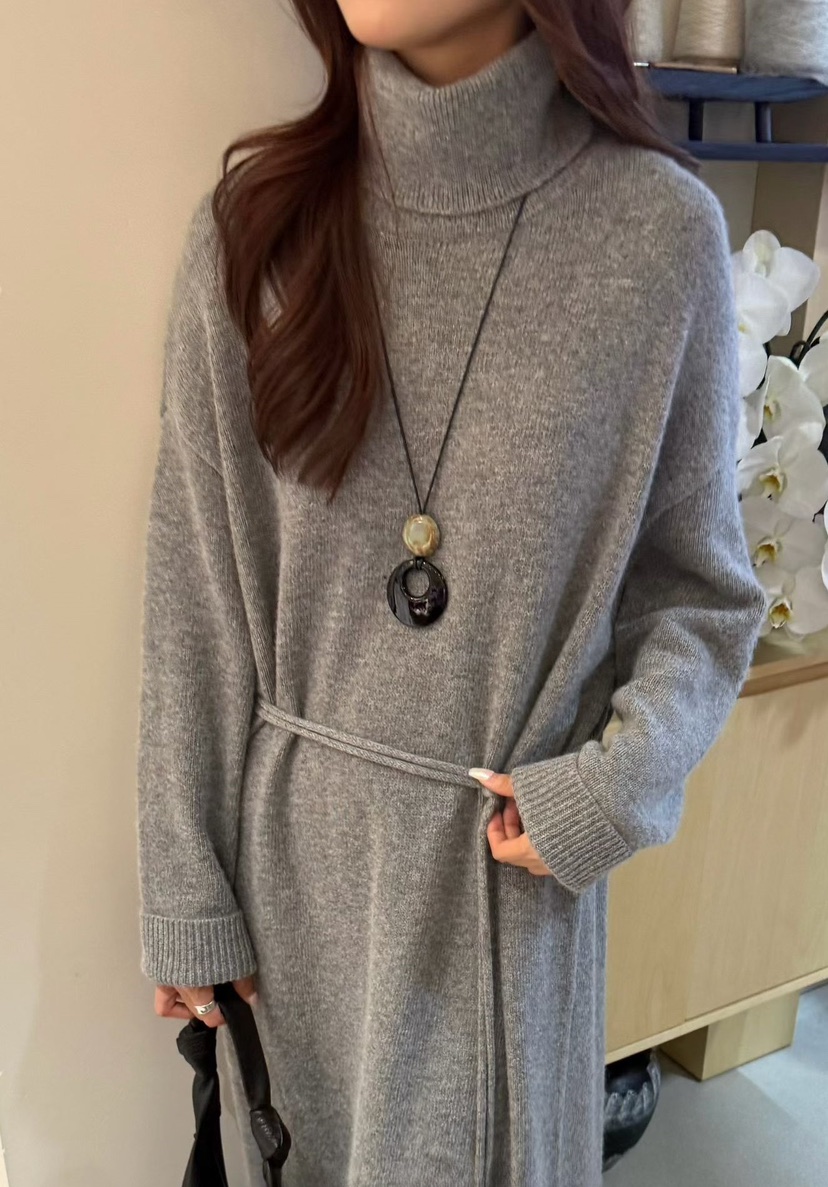 OLA東大門㊣直郵女士新款職業時尚25秋冬休閑推薦連衣裙高領mellor/OLA連衣裙