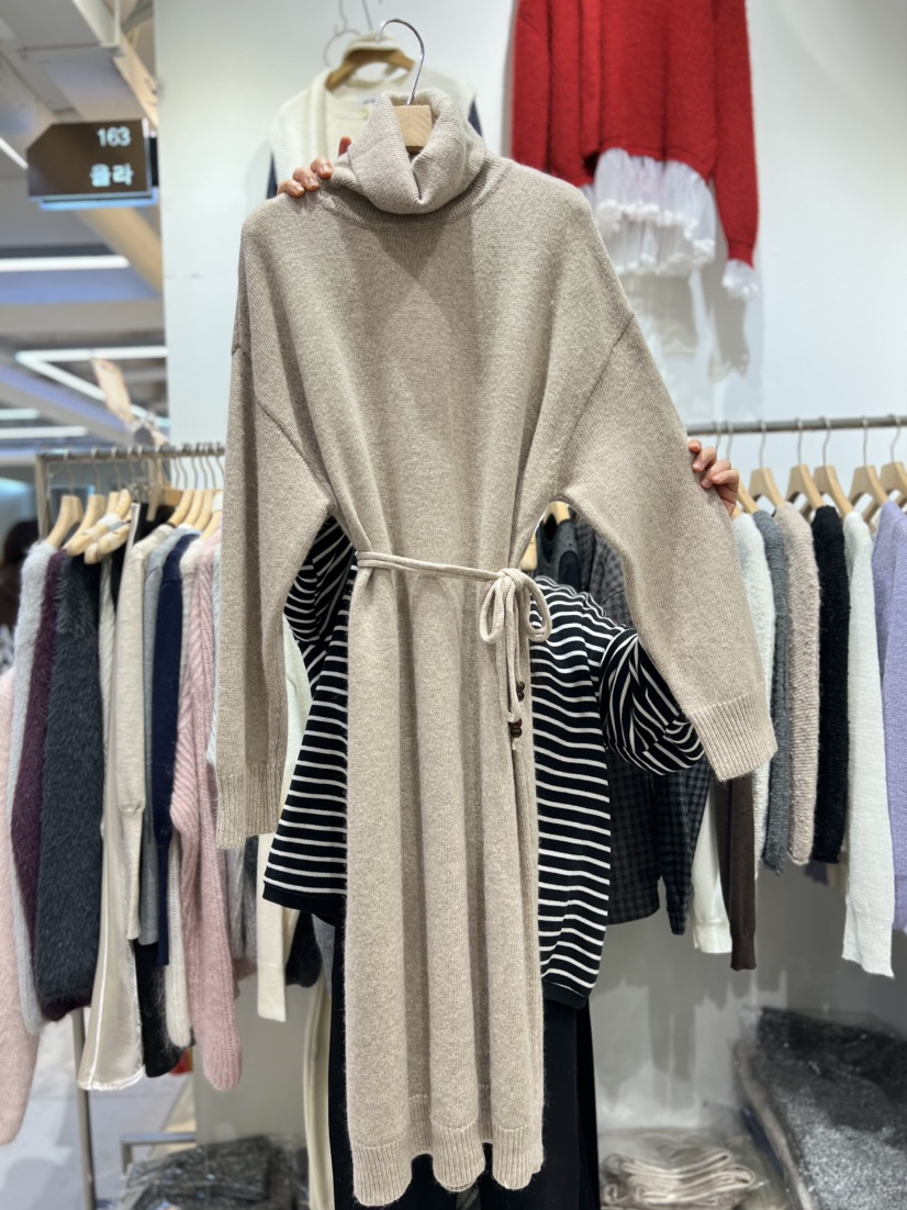 OLA東大門㊣直郵女士新款職業時尚25秋冬休閑推薦連衣裙高領mellor/OLA連衣裙圖色2