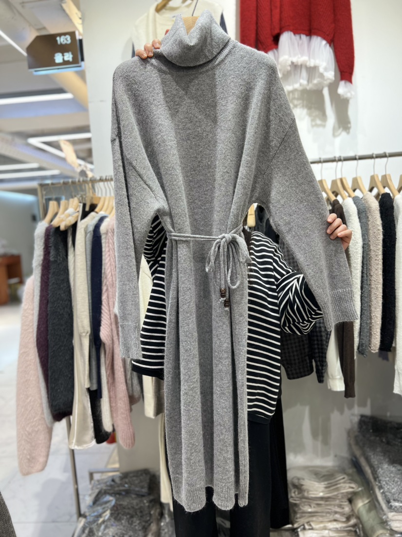 OLA東大門㊣直郵女士新款職業時尚25秋冬休閑推薦連衣裙高領mellor/OLA連衣裙圖色3