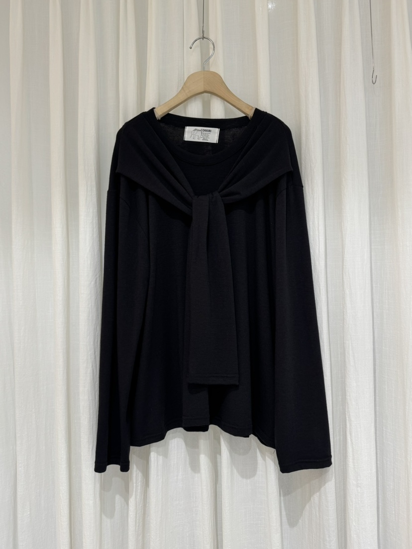 COKKIRI韓國代購㊣女裝新款休閑人氣時尚職業25秋冬長袖T恤披肩COKKIRI長袖T恤圖色3