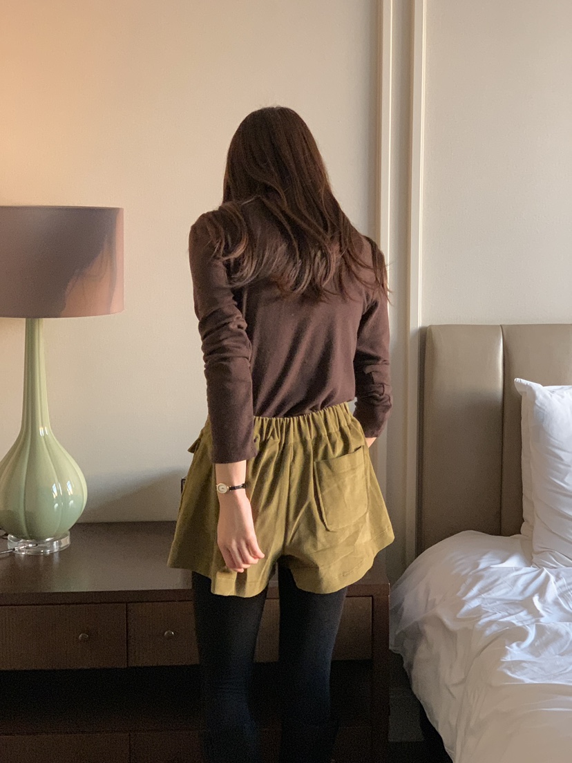 BIEN GARDER韓國代購㊣女士新款25秋冬時尚短褲燈芯絨口袋BIEN GARDER短褲