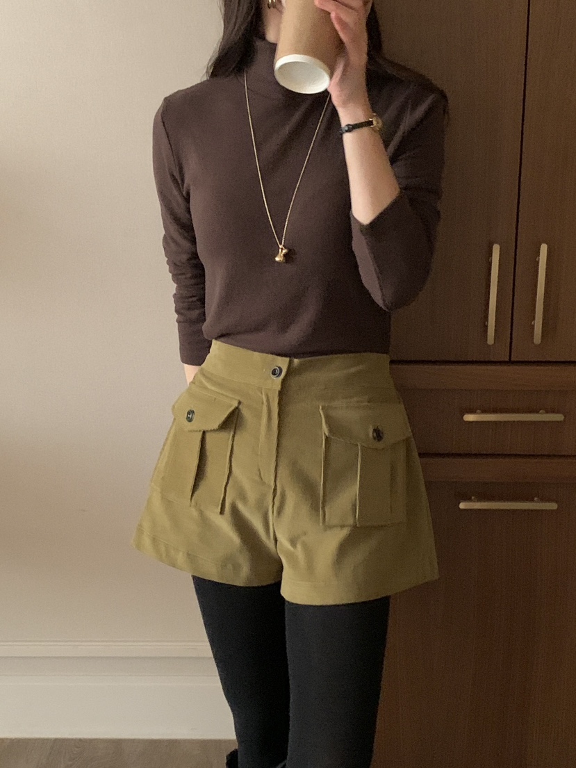 BIEN GARDER韓國代購㊣女士新款25秋冬時尚短褲燈芯絨口袋BIEN GARDER短褲