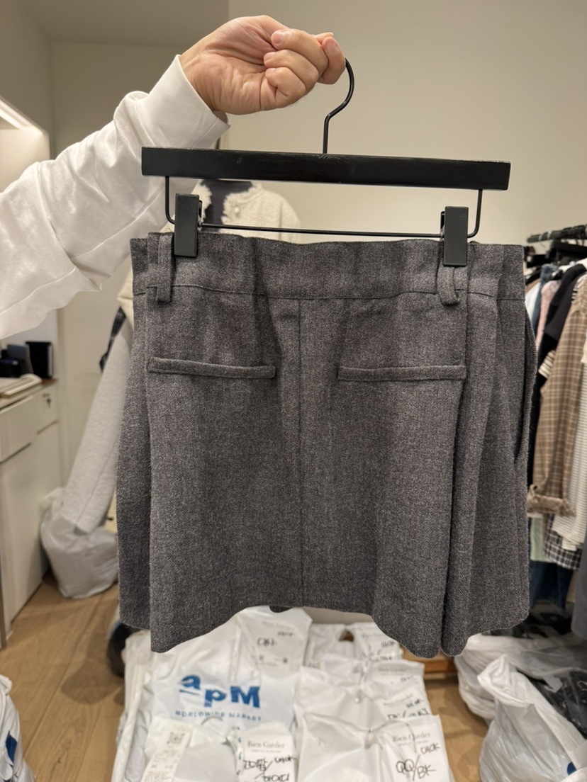 BIEN GARDER韓國代購㊣女士新品熱賣推薦職業短裙羊毛褶皺BIEN GARDER短裙