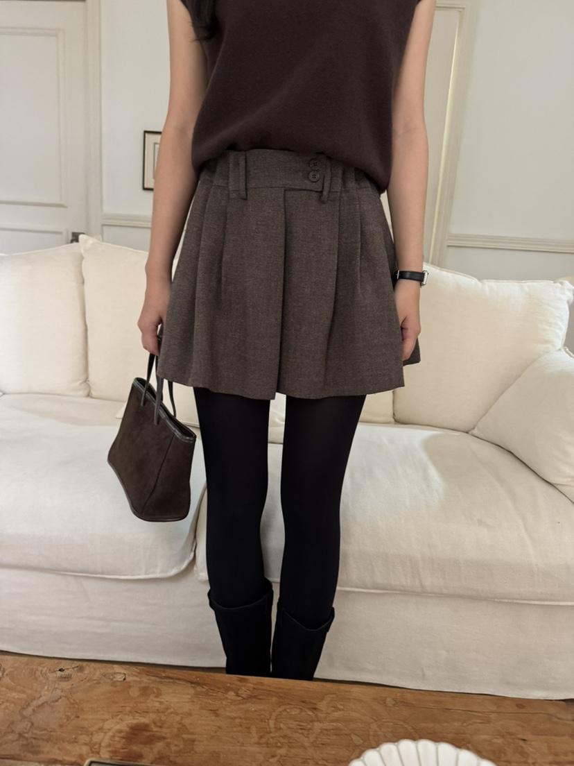 BIEN GARDER韓國代購㊣女士新品熱賣推薦職業短裙羊毛褶皺BIEN GARDER短裙