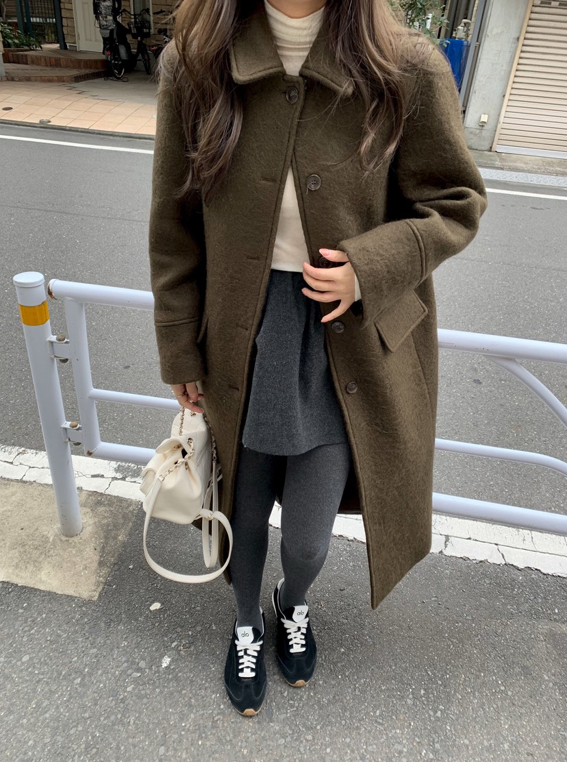 RIETTE韓國直郵㊣女士新品職業25秋冬休閑時尚人氣中長款大衣RIETTE中長款大衣圖色1