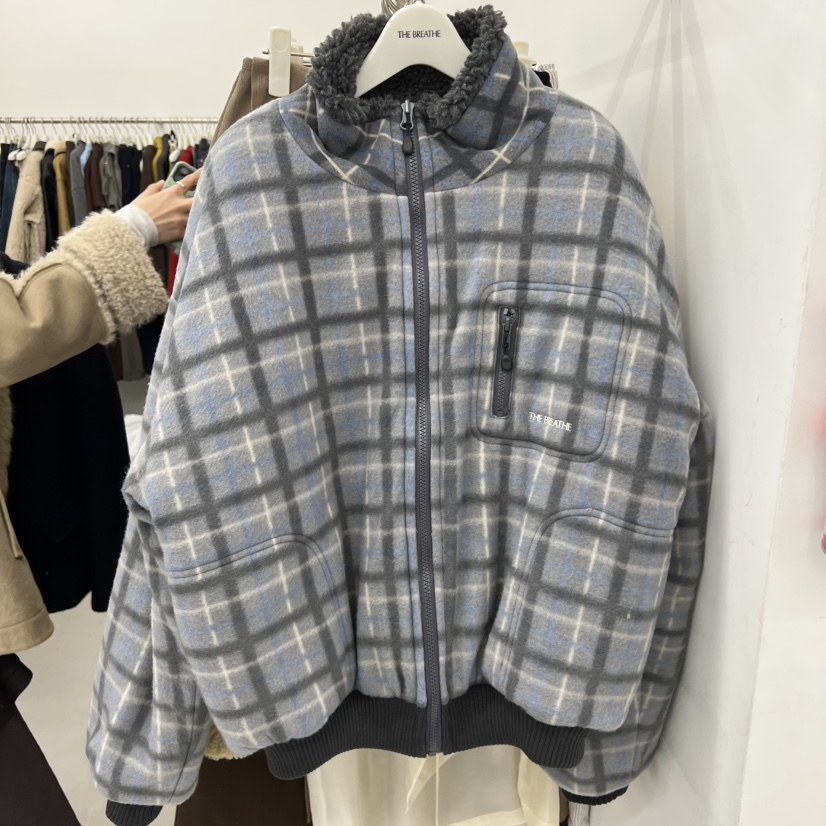 BREATHE韓國直郵㊣女士新品熱賣25秋冬休閑時尚短款大衣雙面BREATHE短款大衣圖色1