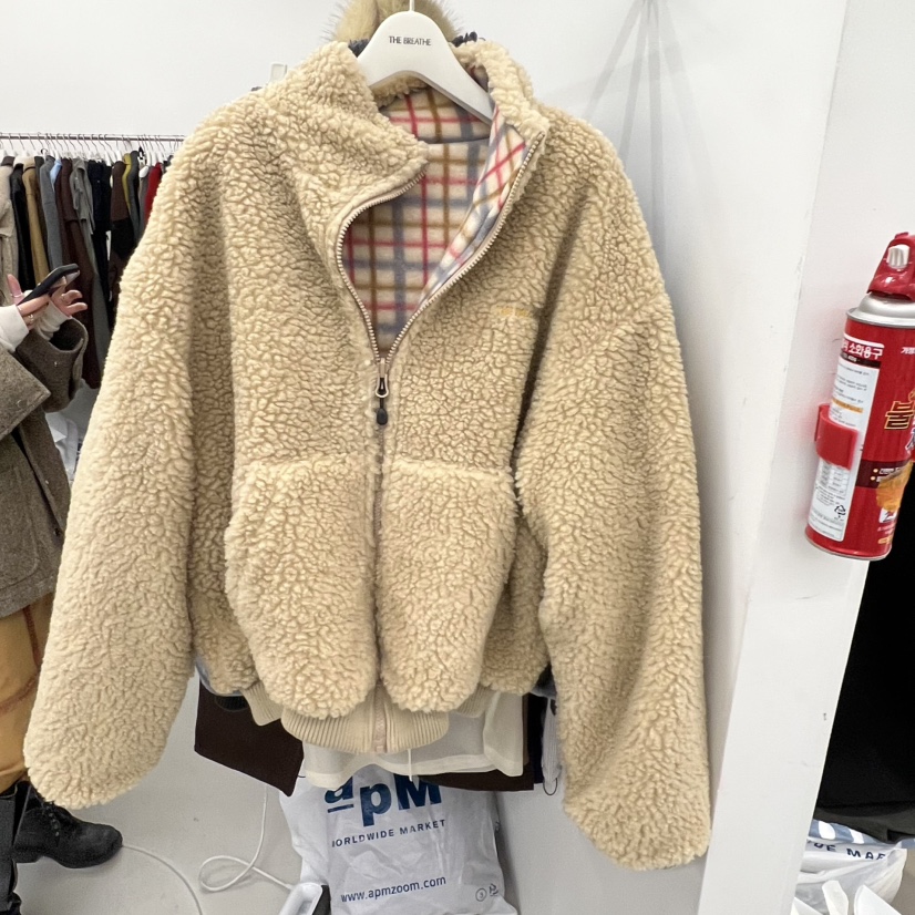 BREATHE韓國直郵㊣女士新品熱賣25秋冬休閑時尚短款大衣雙面BREATHE短款大衣圖色2