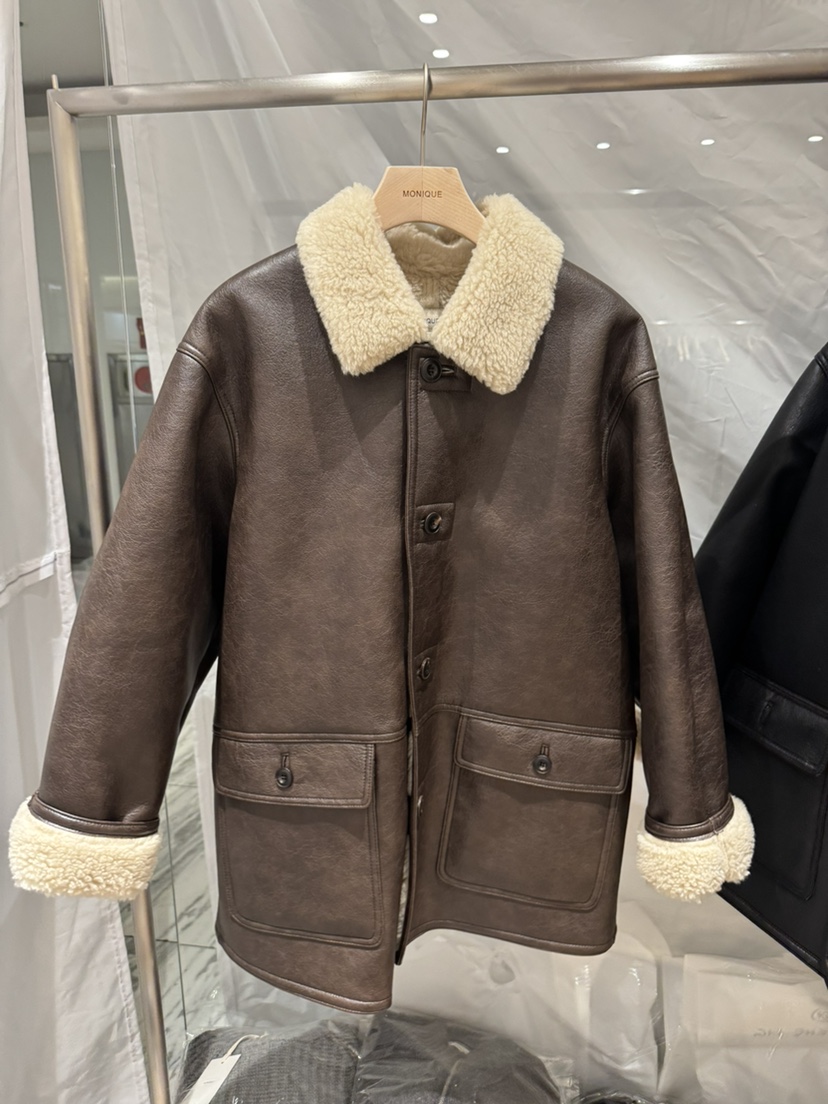 MONIQUE東大門㊣實拍女裝新品25秋冬熱賣推薦人氣短款大衣皮革MONIQUE短款大衣圖色1