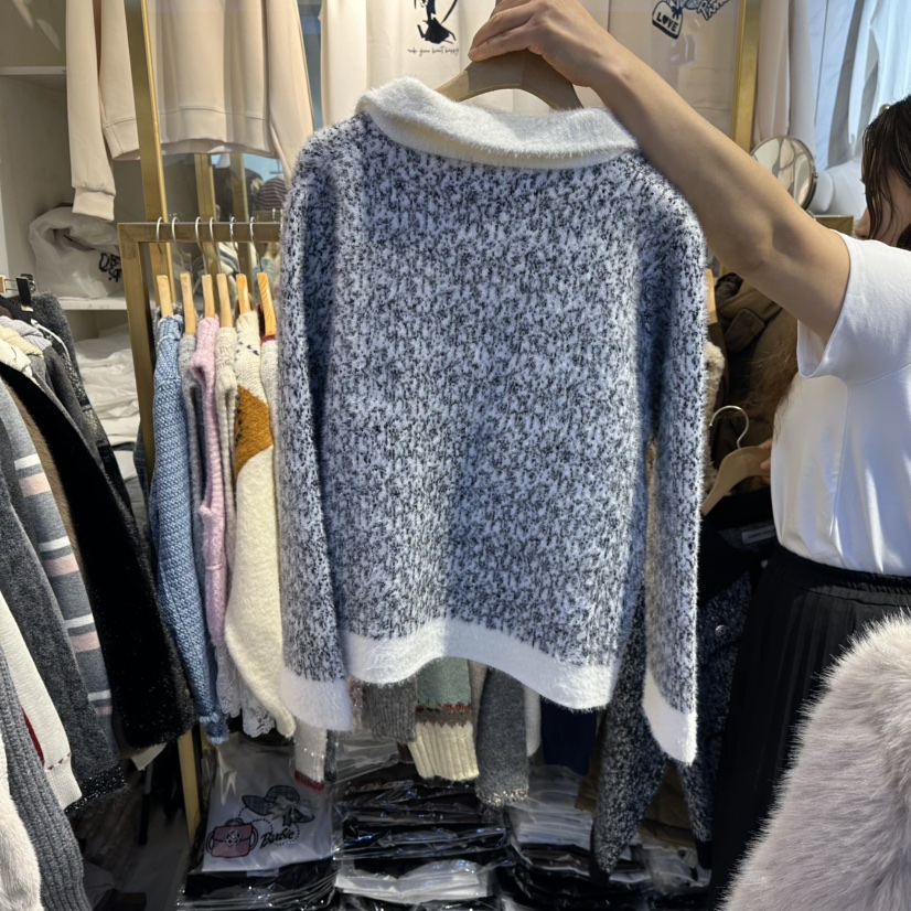 COCO HOLIC東大門㊣實拍女士新款25秋冬針織衫安哥拉羊毛開衫COCO HOLIC針織衫