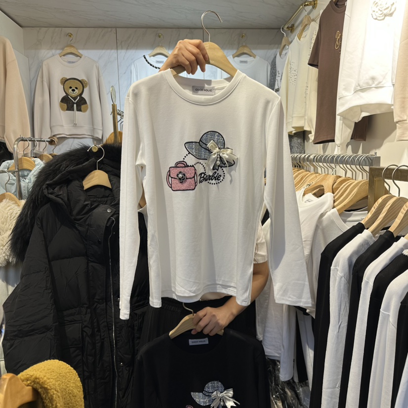 COCO HOLIC韓國代購㊣女裝新品休閑熱賣25秋冬人氣長袖T恤COCO HOLIC長袖T恤圖色1