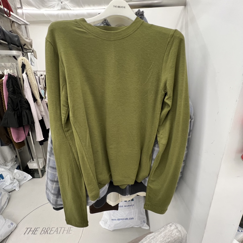 BREATHE東大門㊣直郵女士新品25秋冬推薦熱賣職業人氣長袖T恤BREATHE長袖T恤圖色1