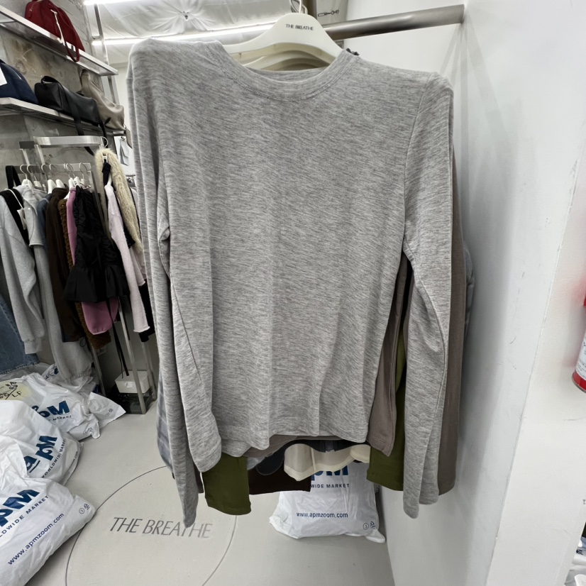 BREATHE東大門㊣直郵女士新品25秋冬推薦熱賣職業人氣長袖T恤BREATHE長袖T恤圖色3