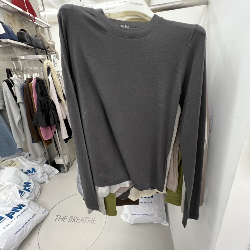 BREATHE東大門㊣直郵女士新品25秋冬推薦熱賣職業人氣長袖T恤BREATHE長袖T恤圖色4