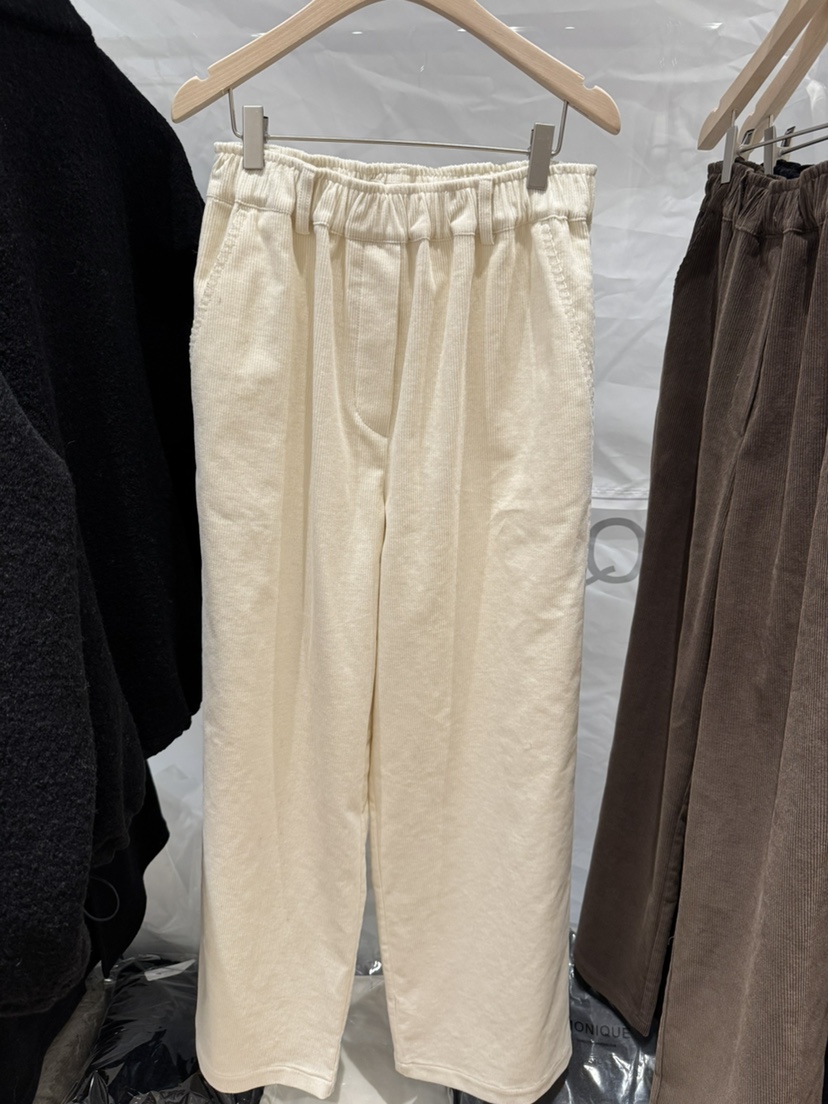 MONIQUE東大門㊣代購女裝新款25秋冬職業推薦休閑褲燈芯絨條紋MONIQUE休閑褲圖色1