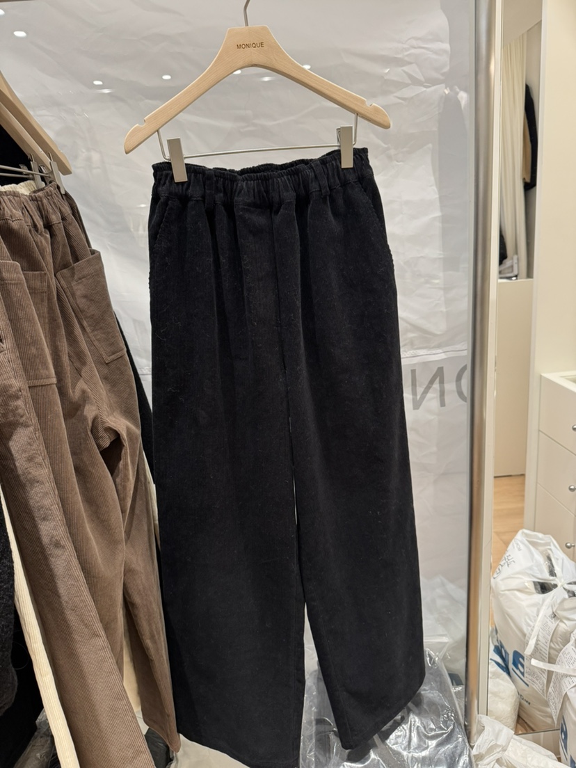 MONIQUE東大門㊣代購女裝新款25秋冬職業推薦休閑褲燈芯絨條紋MONIQUE休閑褲圖色3
