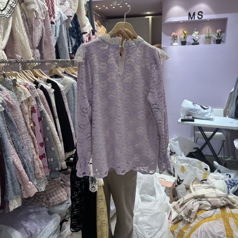 MS東大門㊣代購女裝新款休閑25秋冬職業熱賣推薦襯衫蕾絲衫MS襯衫/蕾絲衫