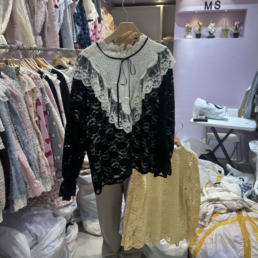 MS東大門㊣代購女裝新款休閑25秋冬職業熱賣推薦襯衫蕾絲衫MS襯衫/蕾絲衫圖色2