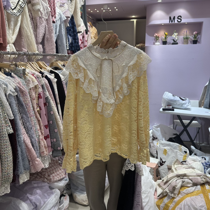 MS東大門㊣代購女裝新款休閑25秋冬職業熱賣推薦襯衫蕾絲衫MS襯衫/蕾絲衫圖色3