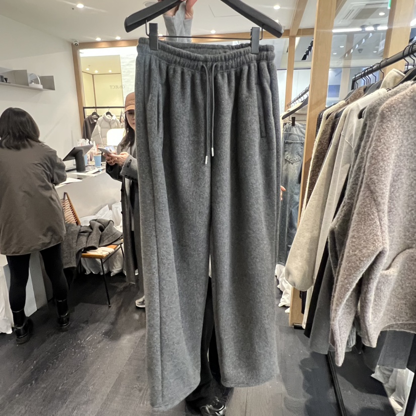 OBJECT東大門㊣實拍女士新款25秋冬推薦熱賣時尚休閑褲羊毛OBJECT休閑褲圖色1
