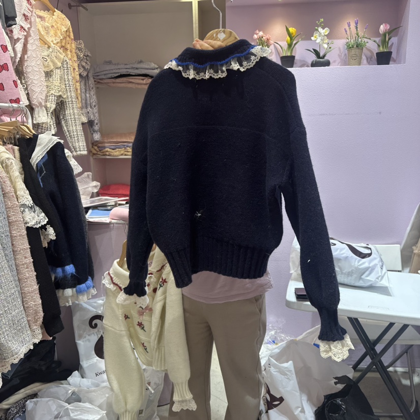 MS韓國直郵㊣女裝新品時尚25秋冬熱賣人氣職業休閑毛衣開衫MS毛衣