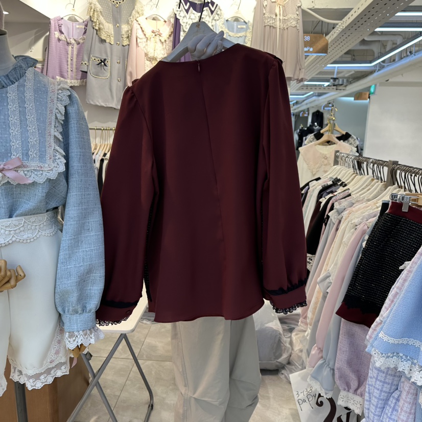 PAPA韓國直郵㊣女裝新款職業熱賣25秋冬休閑推薦襯衫蕾絲衫PaPa/HALMADE襯衫/蕾絲衫