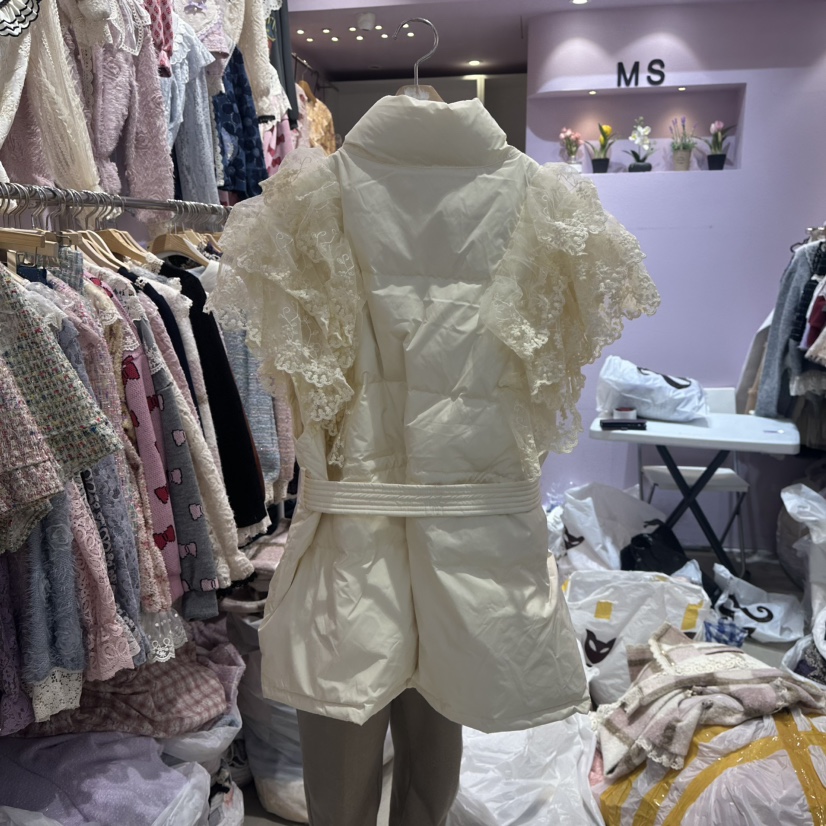 MS東大門㊣實拍女士新品25秋冬人氣休閑時尚推薦馬甲含腰帶絨MS馬甲