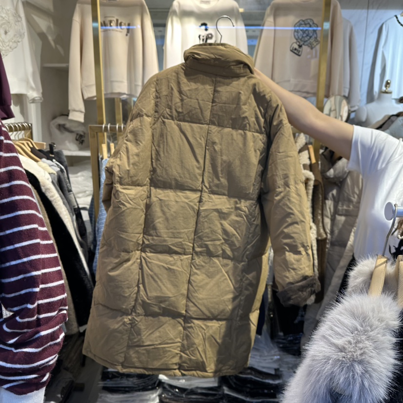 COCO HOLIC韓國直郵㊣女裝新品熱賣人氣25秋冬長款棉服燈芯絨棉COCO HOLIC長款棉服