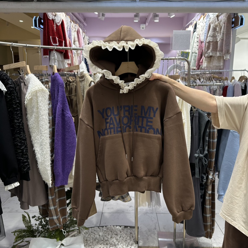 VIRUS韓國直郵㊣女裝新款人氣25秋冬推薦職業時尚衛衣兜帽加絨VIRUS衛衣圖色2