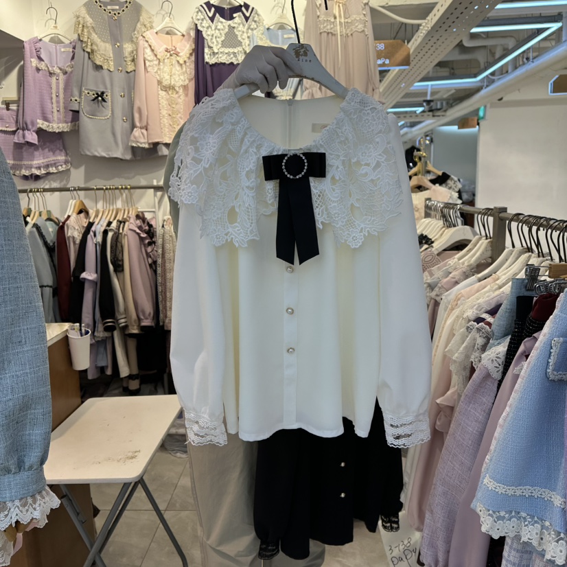 PAPA東大門㊣代購女士新品時尚推薦熱賣職業人氣襯衫蕾絲衫PaPa/HALMADE襯衫/蕾絲衫圖色1