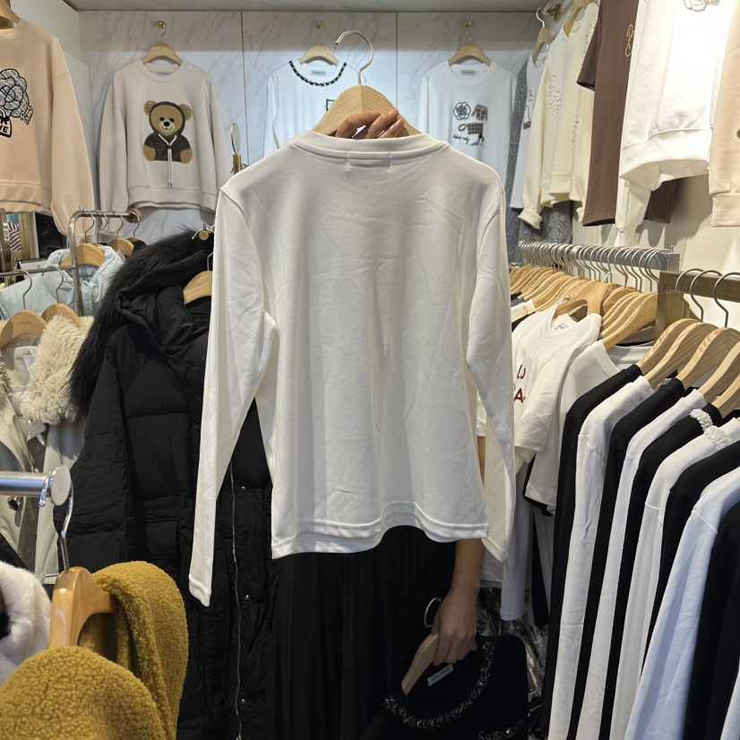 COCO HOLIC韓國直郵㊣女裝新款25秋冬時尚職業休閑長袖T恤COCO HOLIC長袖T恤