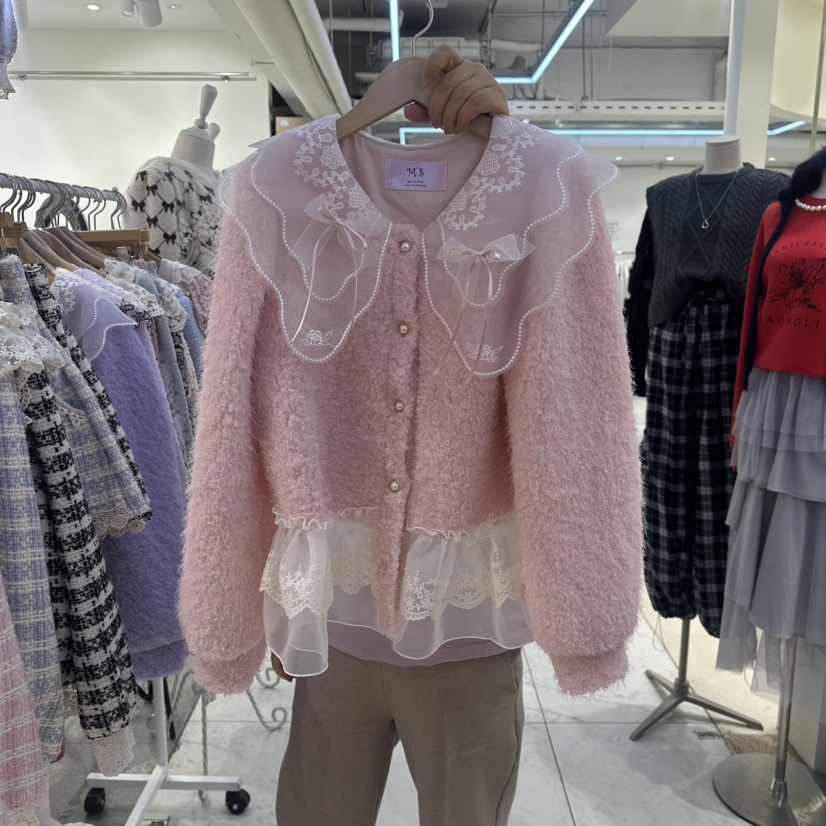 MS韓國直郵㊣女士新款人氣職業熱賣25秋冬時尚休閑毛衣開衫MS毛衣圖色1