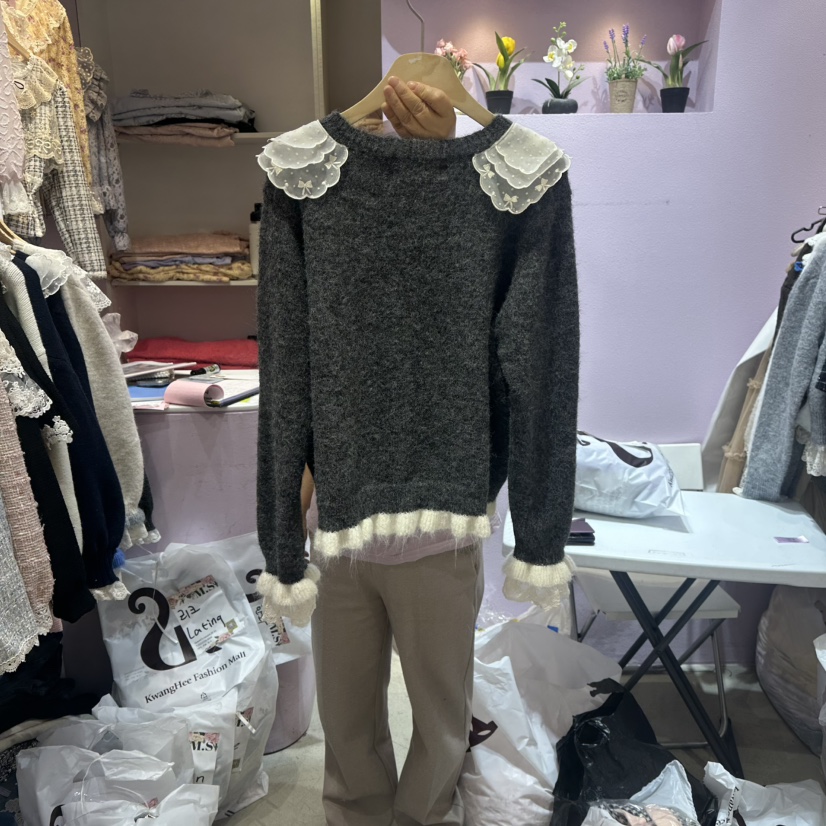 MS韓國直郵㊣女士新品25秋冬人氣推薦職業休閑毛衣毛絨開衫MS毛衣