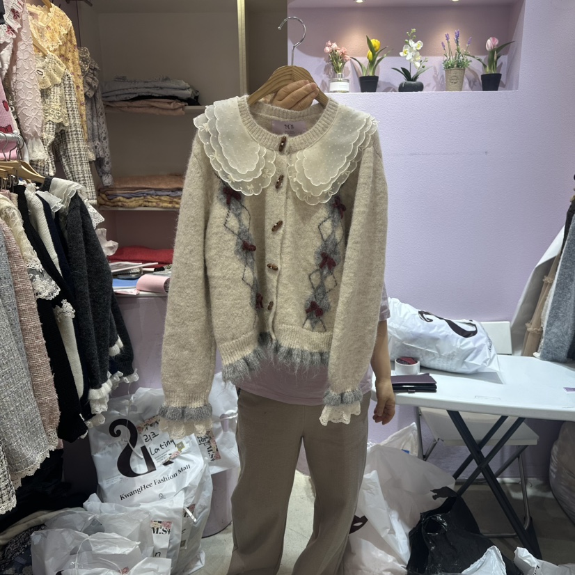 MS韓國直郵㊣女士新品25秋冬人氣推薦職業休閑毛衣毛絨開衫MS毛衣圖色1