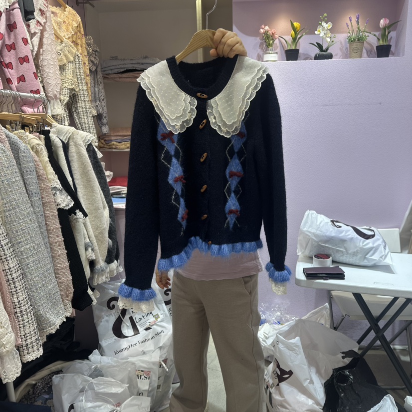 MS韓國直郵㊣女士新品25秋冬人氣推薦職業休閑毛衣毛絨開衫MS毛衣圖色2