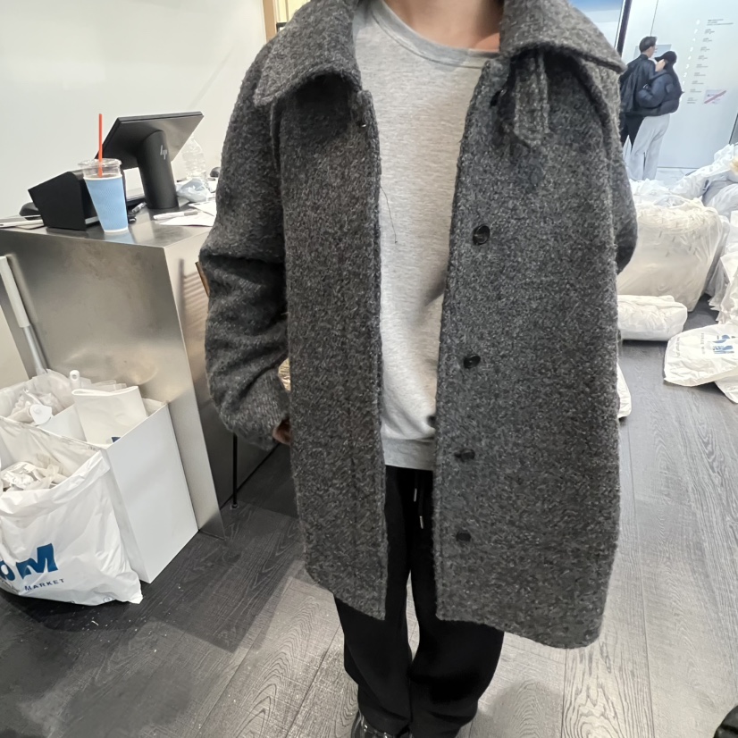 OBJECT東大門㊣代購女士新品人氣休閑熱賣時尚中長款大衣羊駝OBJECT中長款大衣圖色2