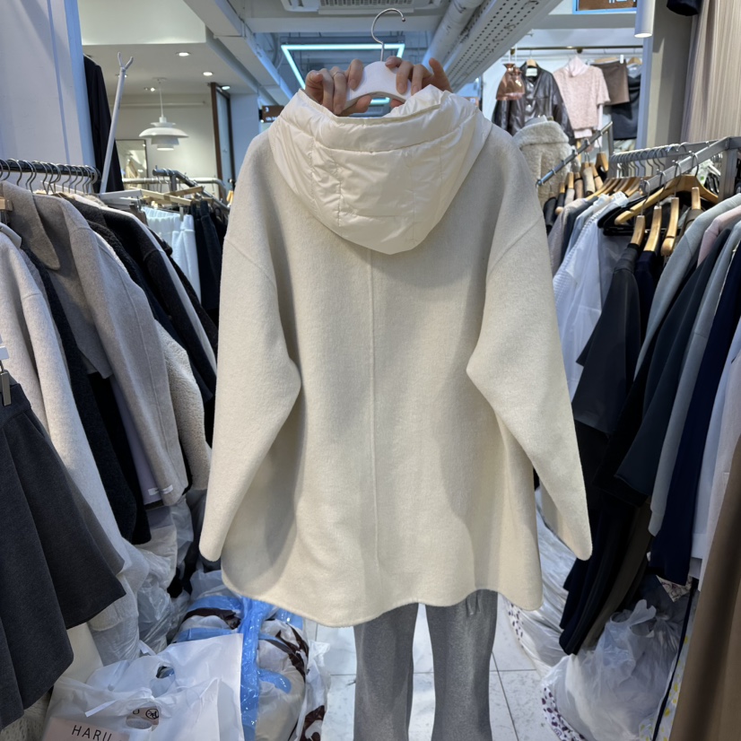 HARU-Q東大門㊣代購女裝新品熱賣25秋冬短款大衣手工制作棉質HARU-Q短款大衣