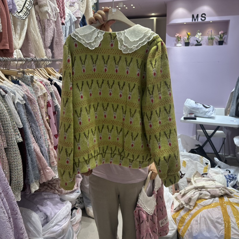 MS韓國直郵㊣女裝新款熱賣職業人氣休閑25秋冬時尚推薦針織衫MS針織衫